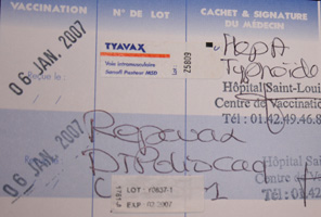 carnet de vaccination