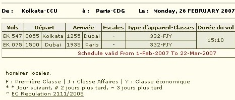 vol retour